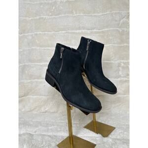 Lucky Brand Baelee Boot 5 M Suede Leather Stacked Heel Biker Festival Ankle Boot